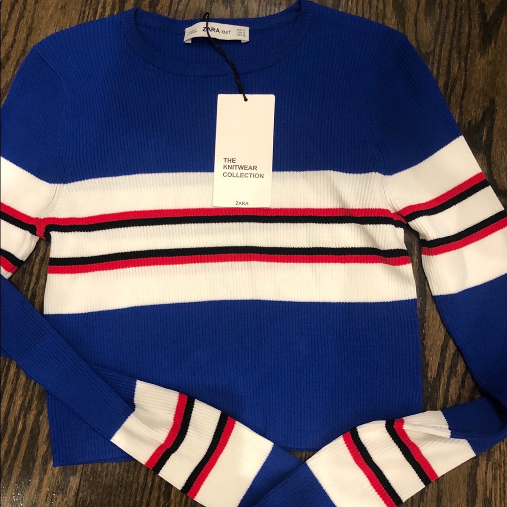 Zara Stripped Cropped Sweater